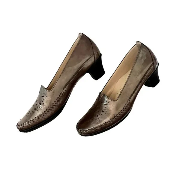 NIB SAS Sonyo Slip On Heels Size 6.5 M Portobello Made In USA Comfort - Picture 4 of 7